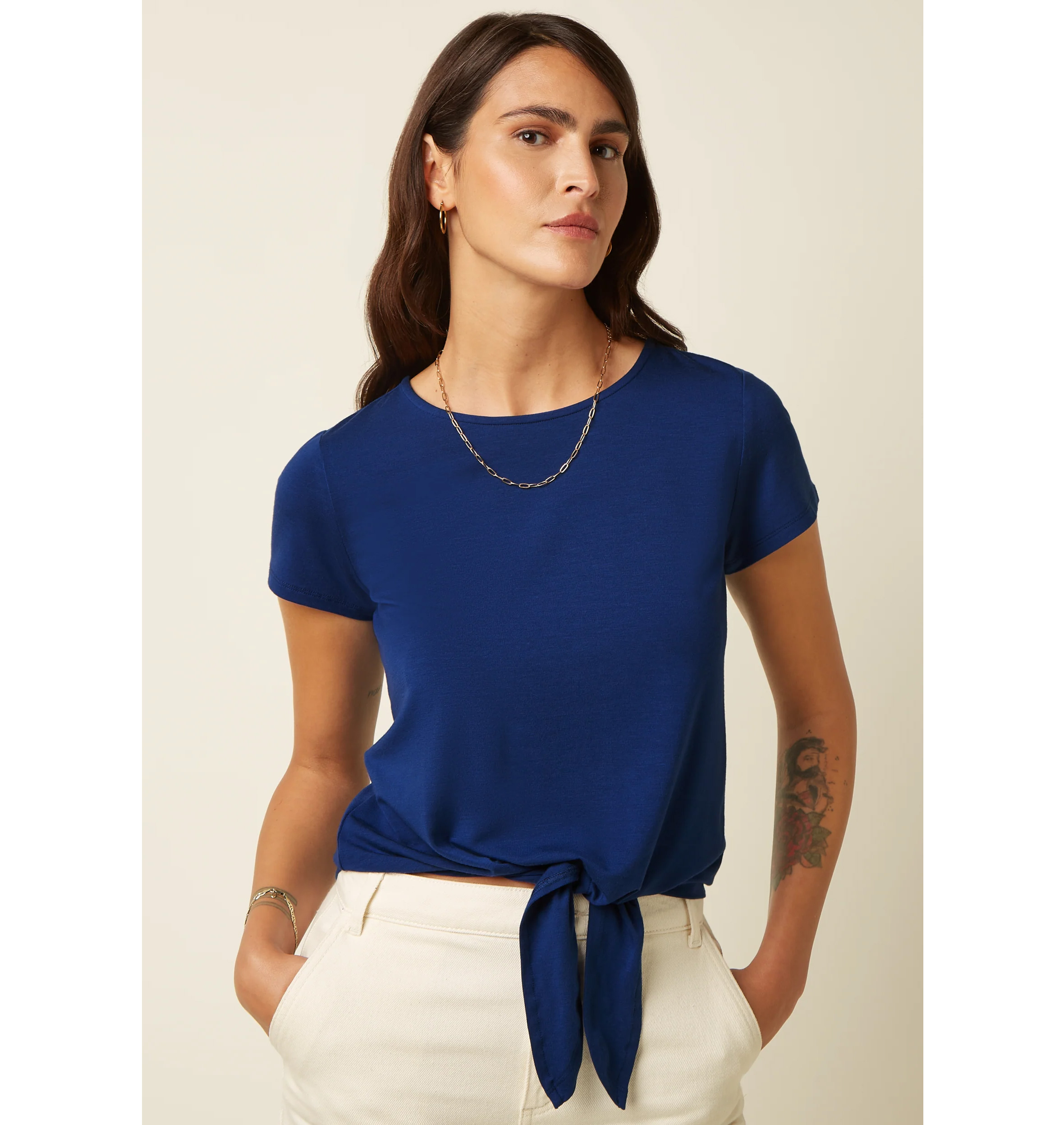 King Louie Knot Shirt Tulum , Mazarine Blau, 48% CIRCULOSE®, 48% TENCEL™