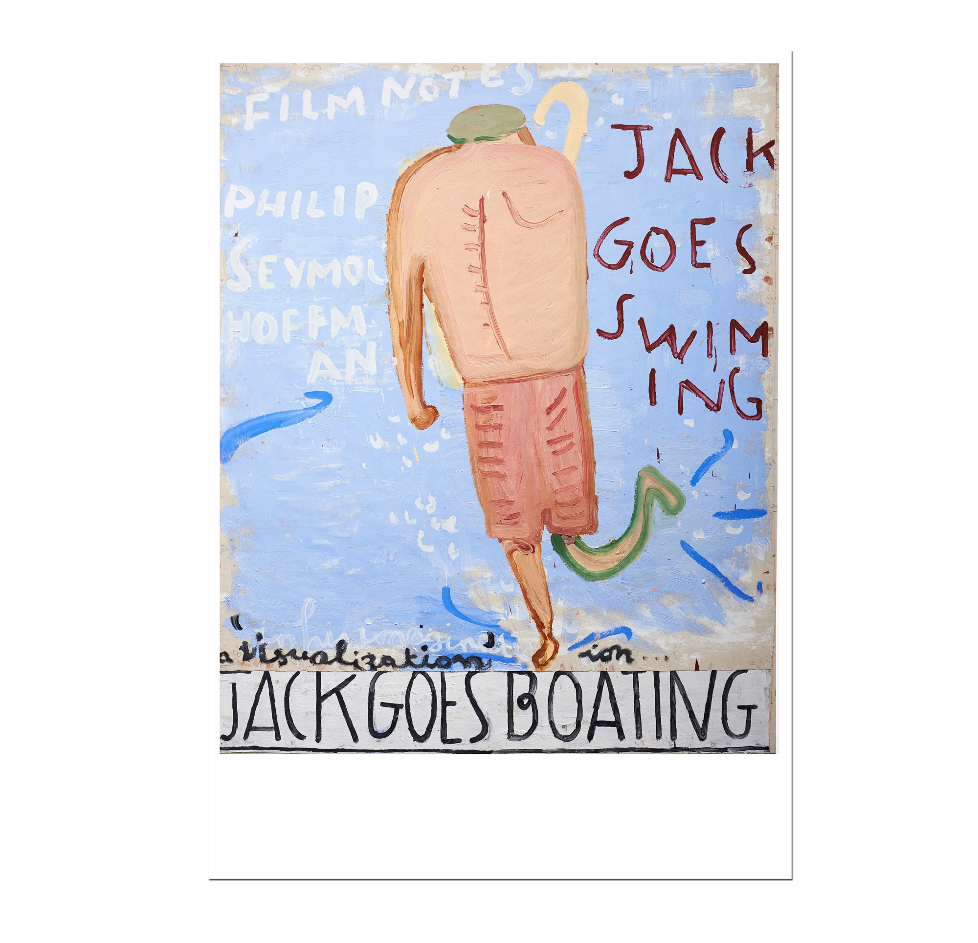 Postkarte  Rose Wylie " Jack goes swimming" Kunst   