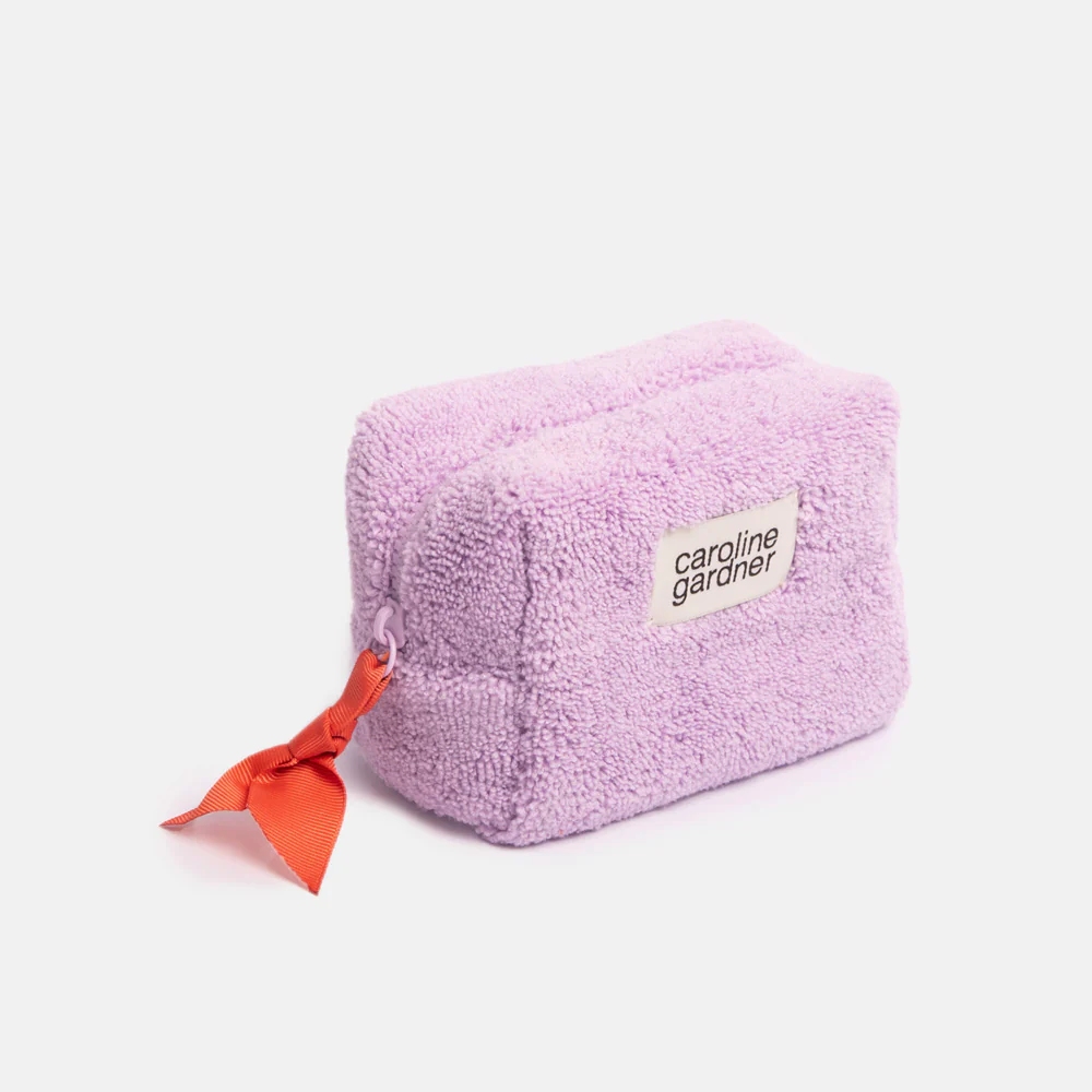 Caroline Gardner Lilac Towelling Mini Cube Cosmetic Bag, Kosmetiktasche , Frottee
