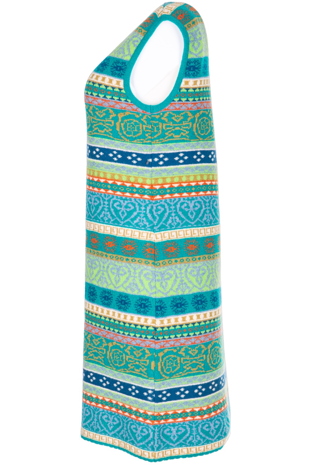 DUNQUE Jacquard-Tunikakleid "PIA" ohne Arm, Farbe ozean-bunt, Made in Germany 