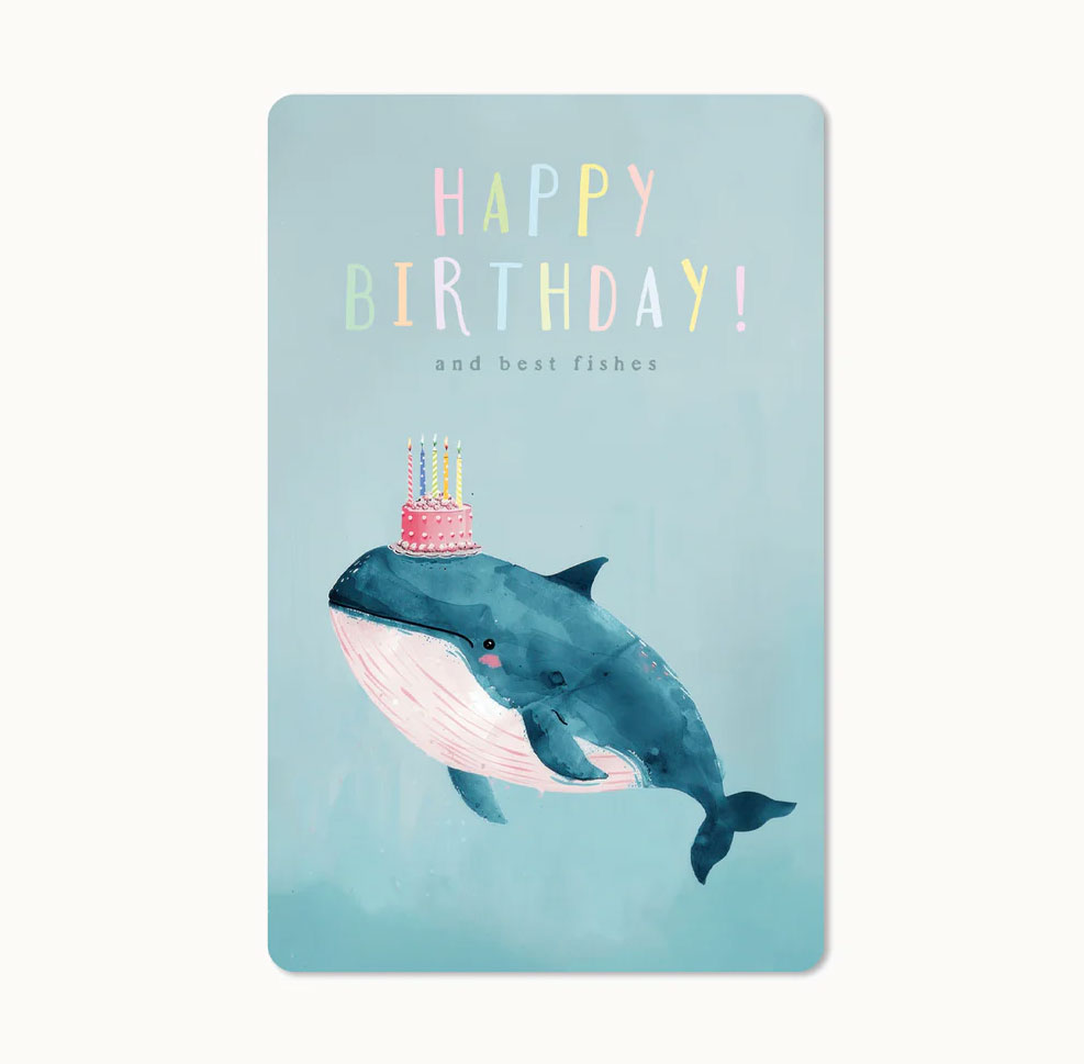 Lunacard Postkarte Birthday Whale