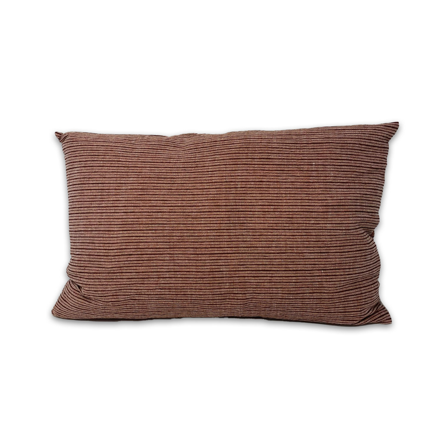 Dorothee Lehnen Leinenkissen "Earth Lines" ca. 55 x 35cm, Uni-Leinen, burgund, handbedruckt