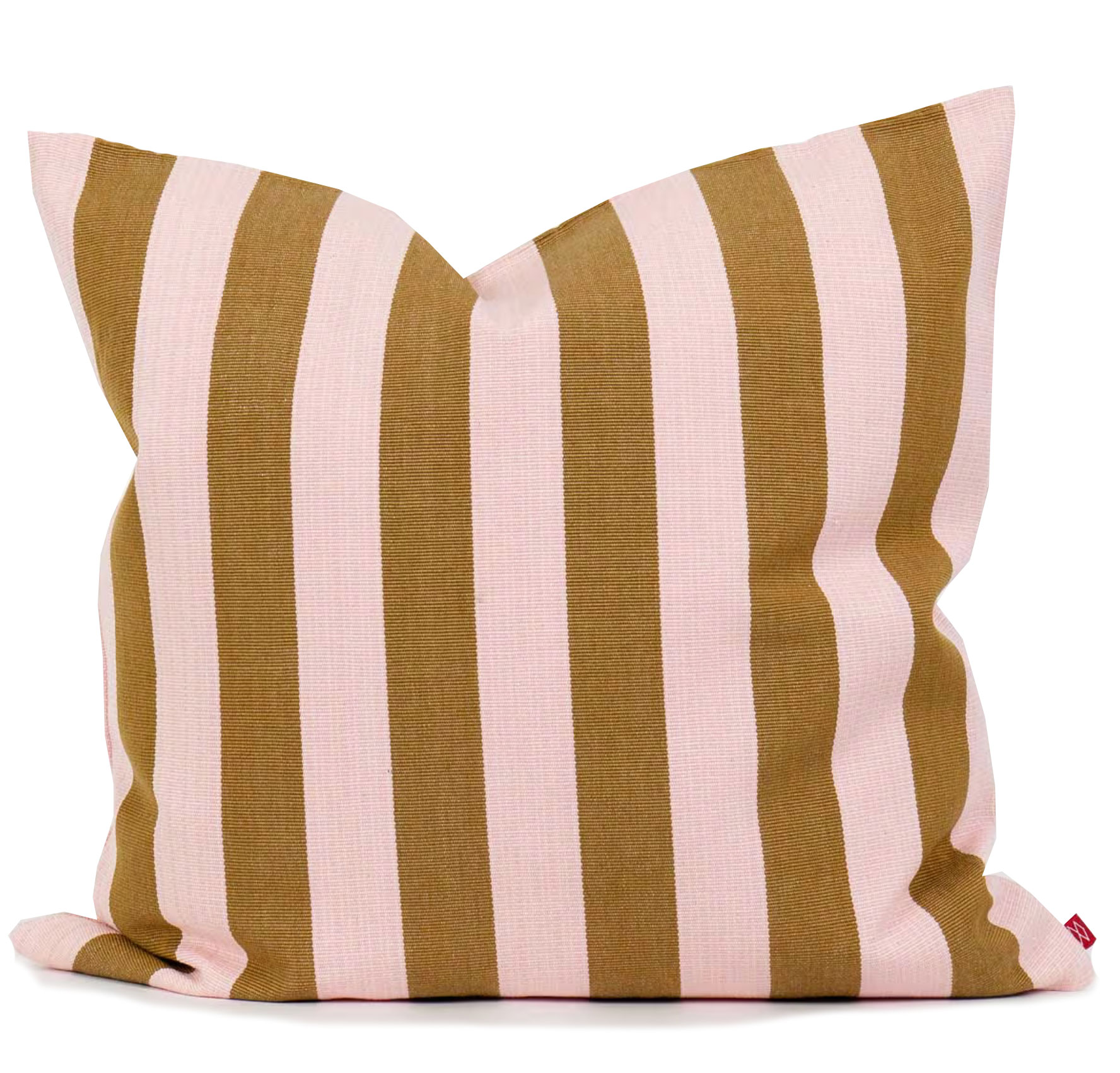 Kissenhülle STREIFEN, EMANUELA,  ca. 50x50, rosa-braun, 100% Baumwolle, HANDGEFERTIGT & FAIR TRADE
