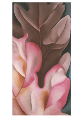 Postkarte Georgia O`Keeffe "Eichenblätter, rosa und grau " Herbst, Kunst 