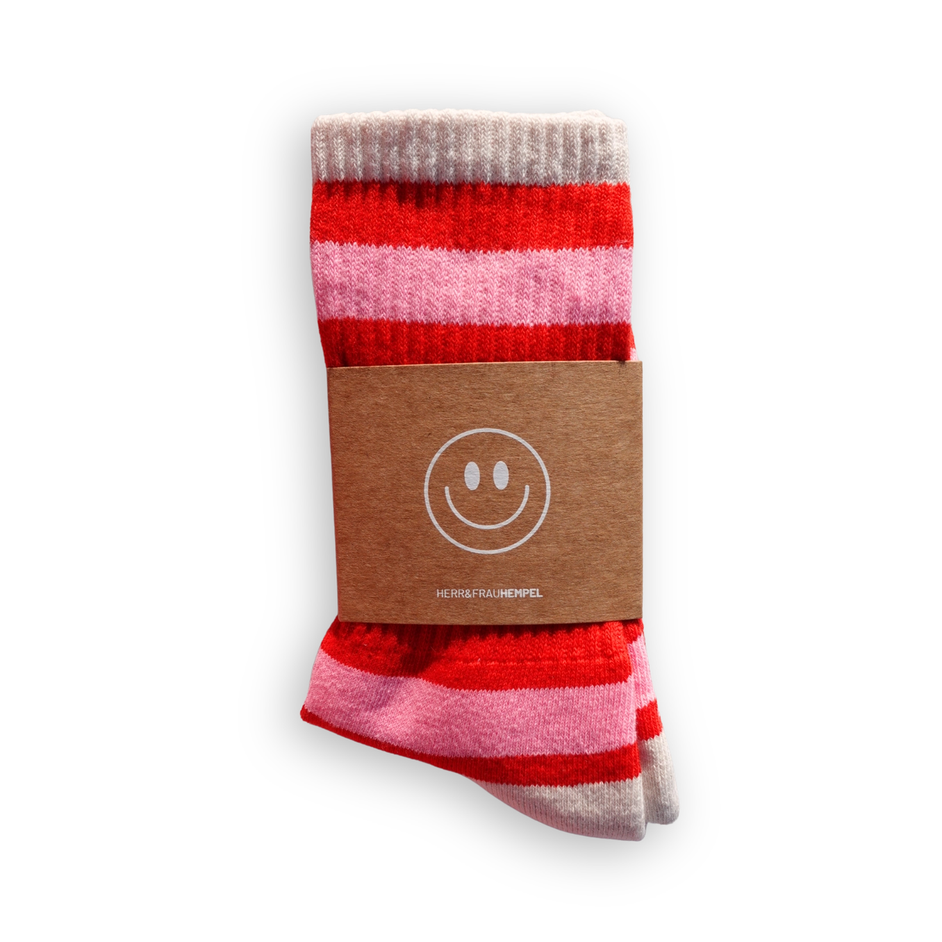 SOCKEN - Streifen rosa - rot, Größe 35-39