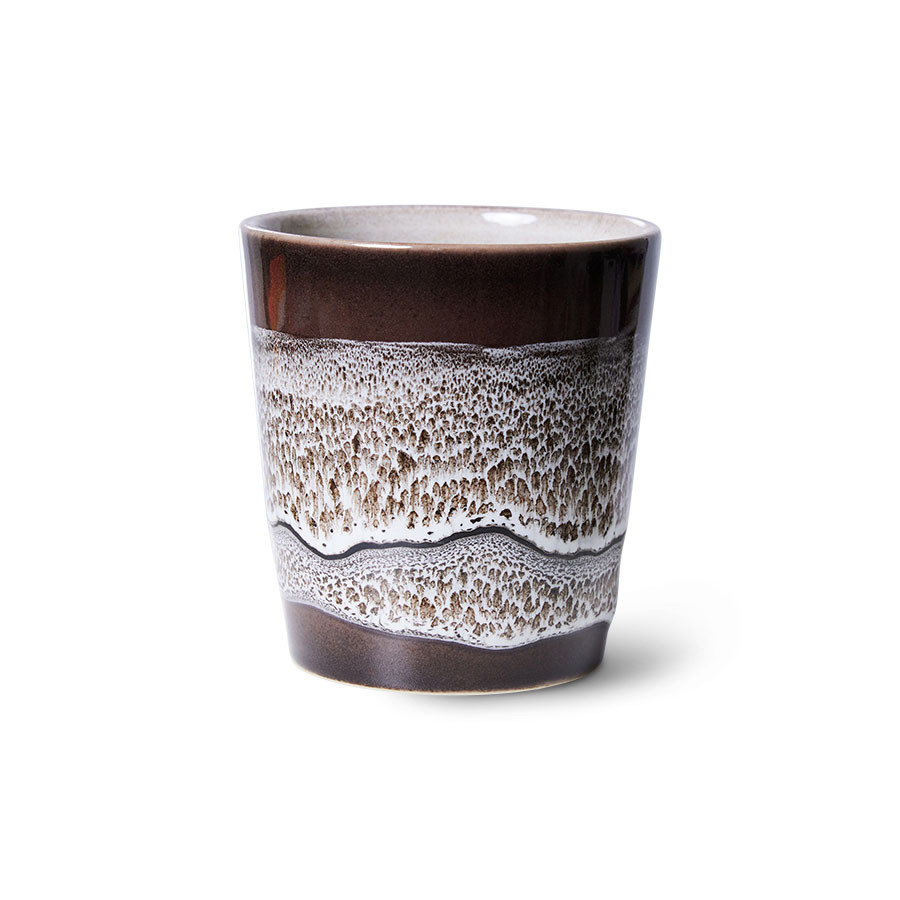 HKliving 70's Kaffee Becher/tea mug, Rock on, Siebziger Jahre Geschirr, coffee, Keramik  