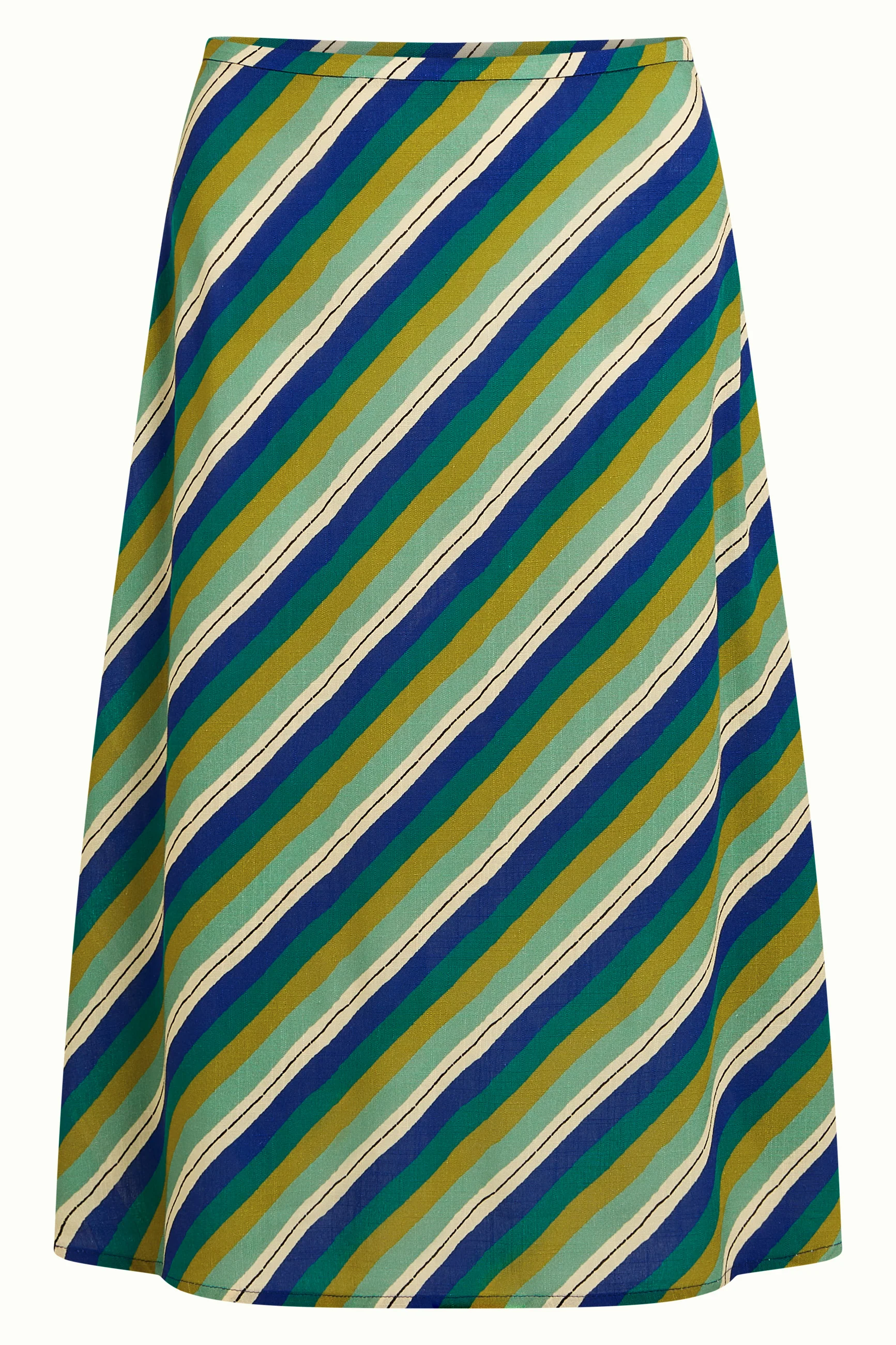 King Louie Juno Midi Skirt Cliff, Farbe Mazarine - Cliff, mittellanger Rock