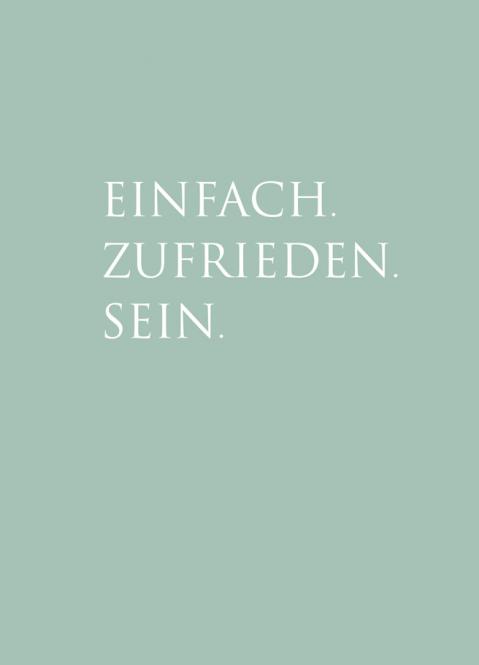 Wunderwort Postkarte "Einfach. Zufrieden. Sein."
