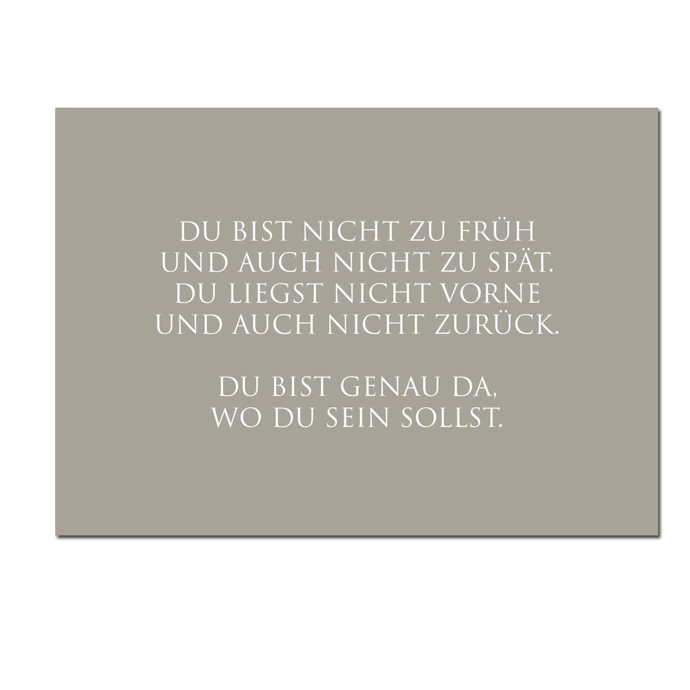 Wunderwort Postkarte "Du bist genau da, wo Du sein sollst."