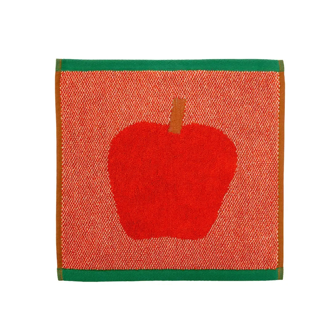 Donna Wilson kleines Handtuch/ Waschlappen TUTTI FRUTTI, Apfel, Frottee, ca. 30 cm x 30 cm
