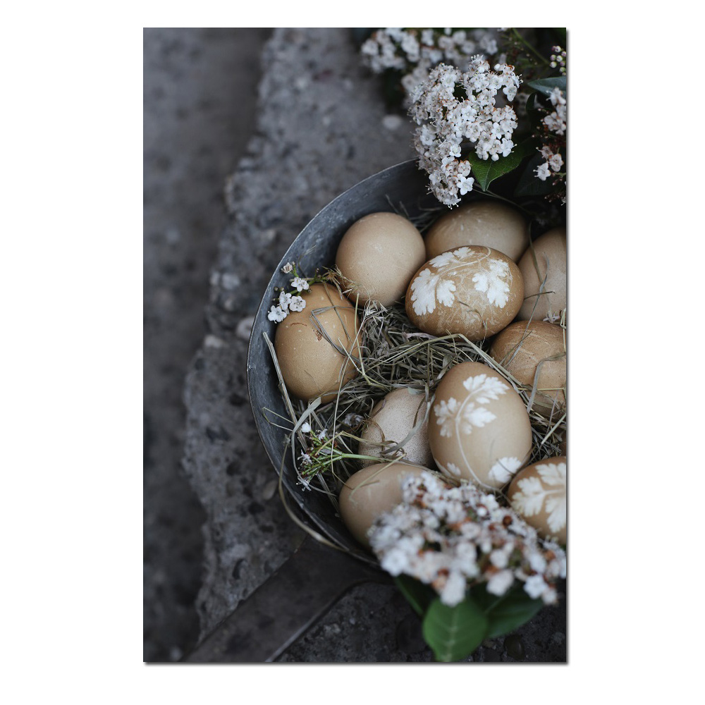 Das Blumenmädchen Postkarte "Bedruckte Eier" Ostern, Hühnereier