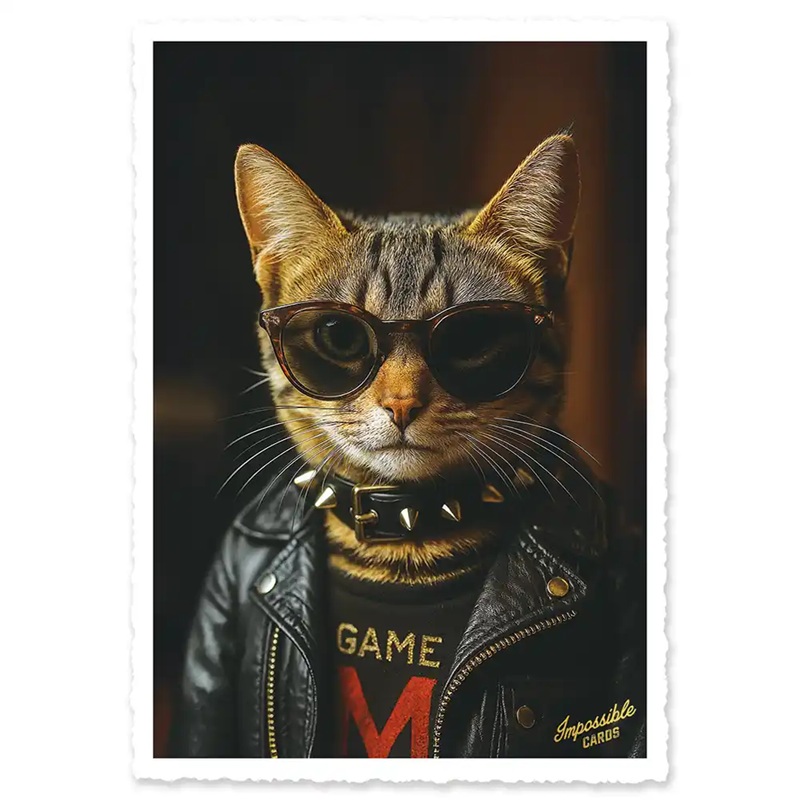 Impossible Card Postkarte *metal cat