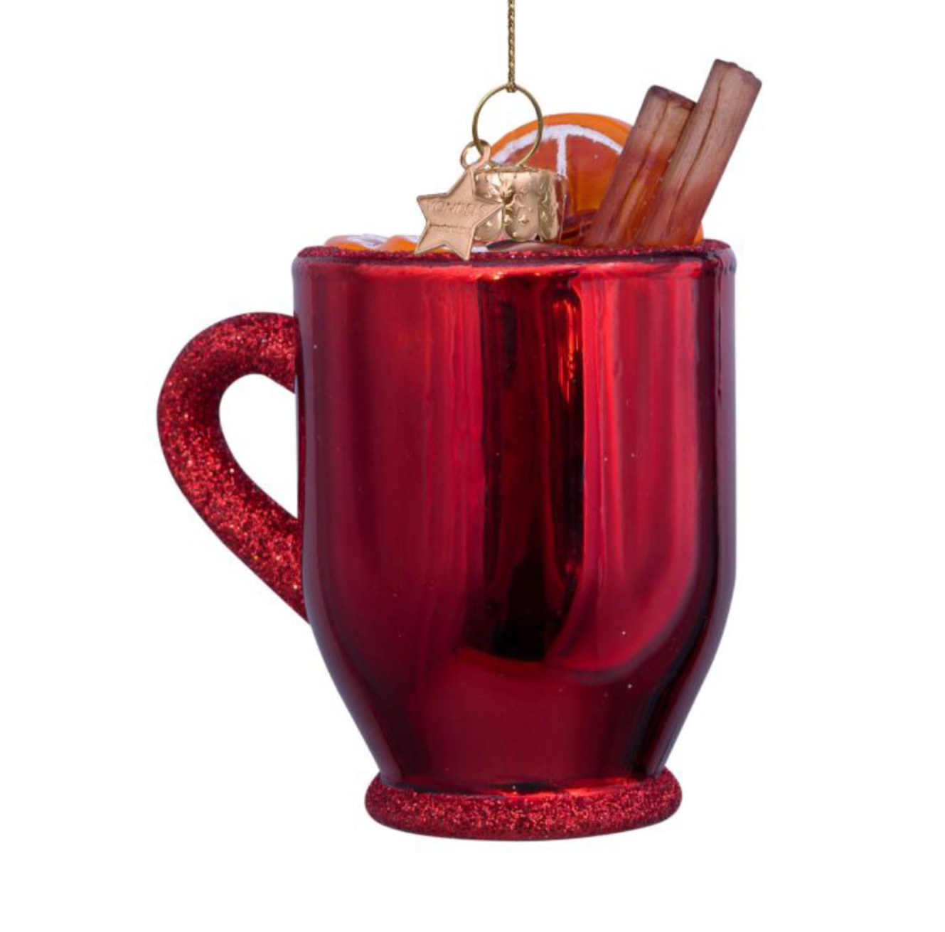 Weihnachtskugel Glühwein, ca. 8,5 cm, Glas von Vondels   