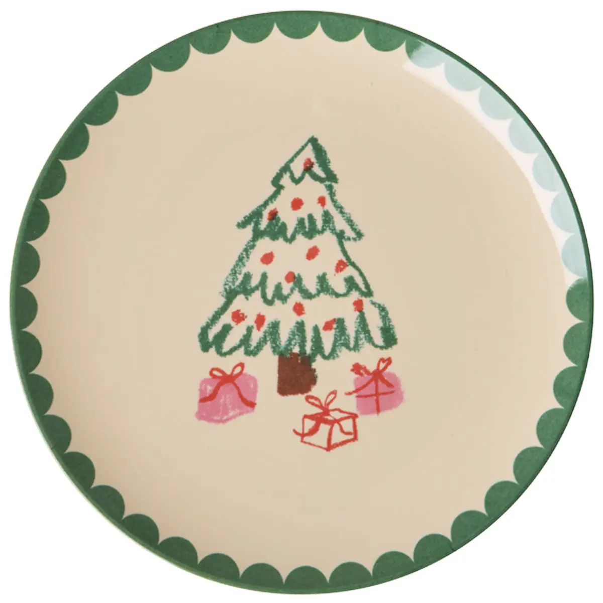 Rice Melamin XMAS Kuchenteller XMAS Weihnachtsbaum & Geschenke , D. ca. 16 cm, Weihnachten