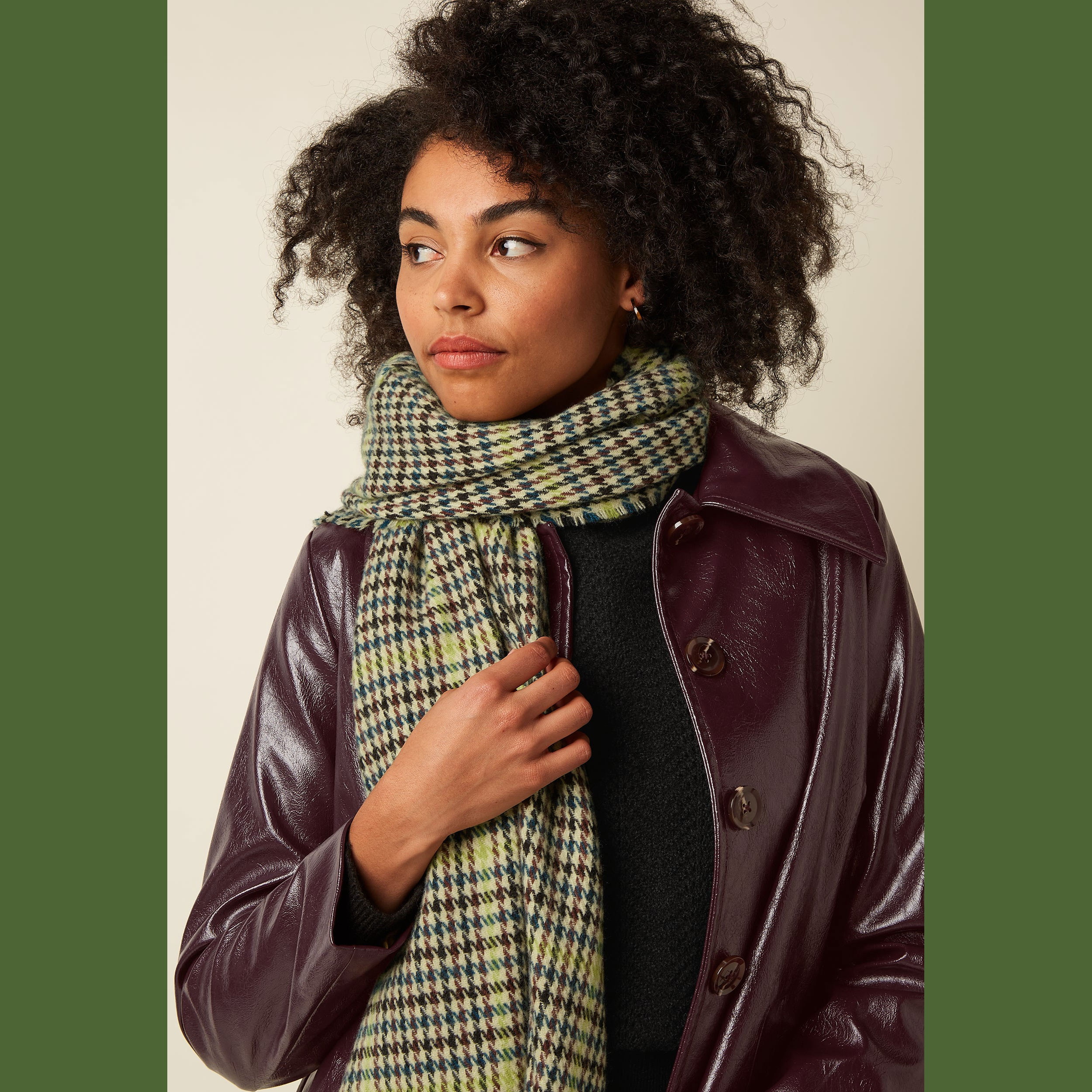 King Louie Schal Houndstooth Scarf, Farbe Spruced Green