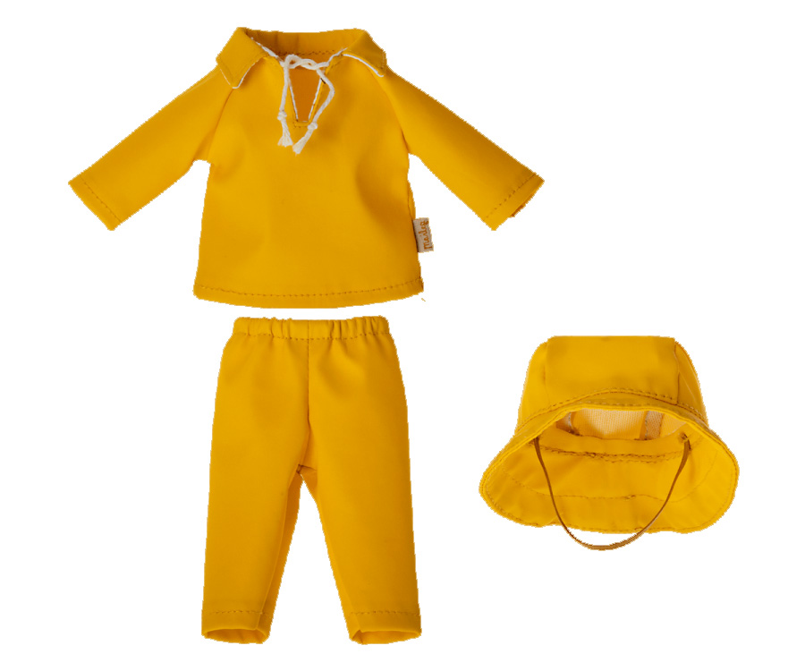 % Maileg Regenanzug mit Hut für Teddy papa, Rainwear w. hat - Teddy dad