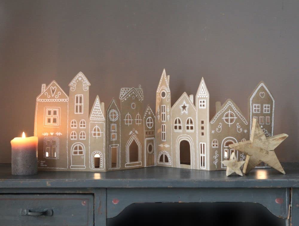 Good old friends Wintersilhouette Lebkuchenhäuser, ca. 29 x 84 cm
