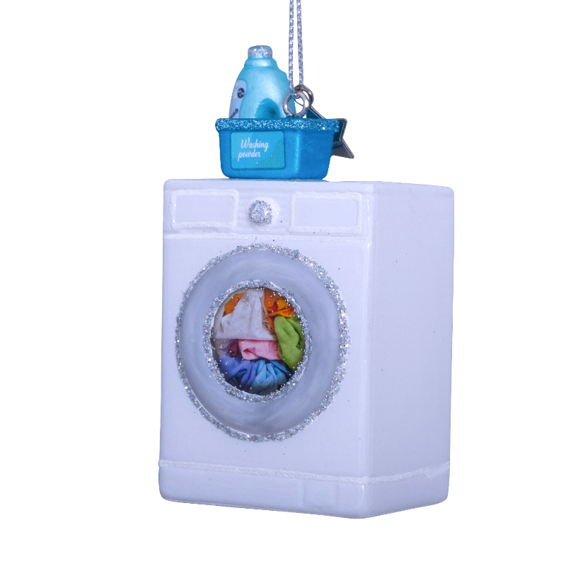 Weihnachtskugel Waschmaschine  H. ca. 9 cm, Glas von Vondels