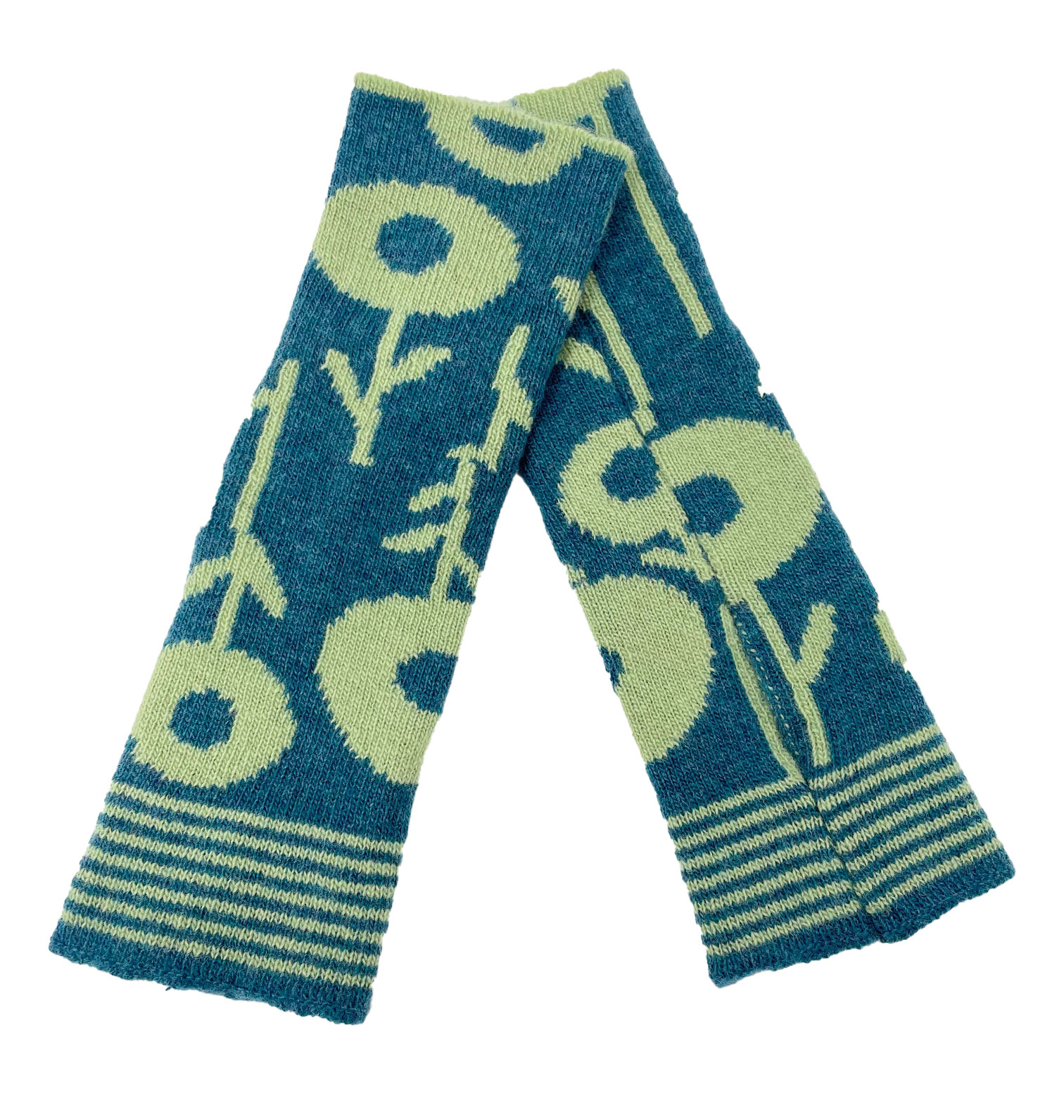 McKernan Handstulpen "BOLLO" GREEN ROOM , ca. 27 x 8 cm, 100% Wolle, Pulswärmer  