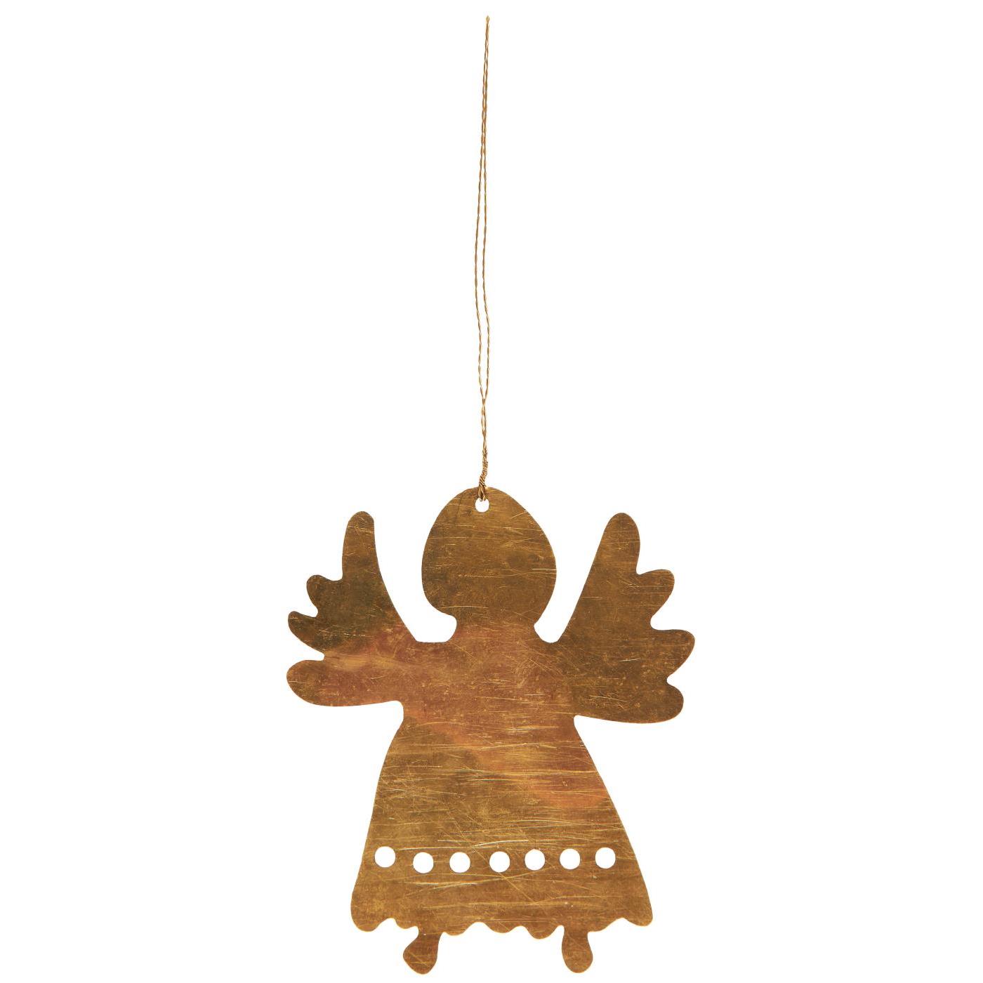 Weihnachtsanhänger Engel Gloria, ca 10 cm, Messing