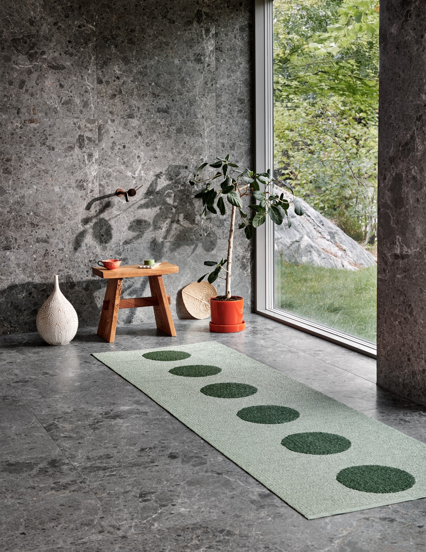 pappelina Teppich VERA POP LEAF MISTY MINT , ca. 70 x 200 cm