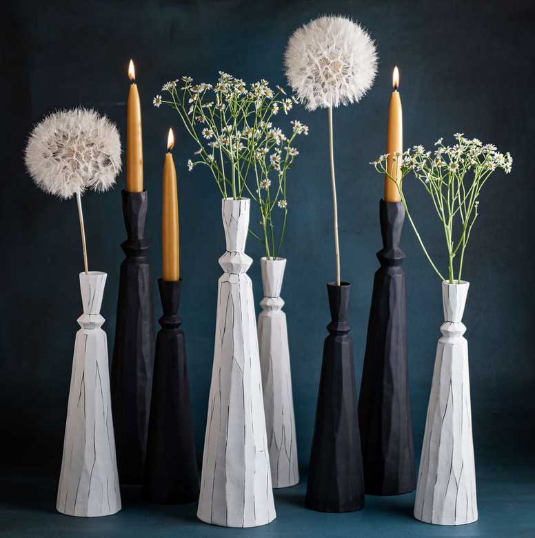 KLATT OBJECTS CALIX L weiß // Vase/Kerzenständer , Höhe ca. 41 cm