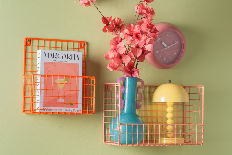 Wall Rack Reja,  Peach orange, ca. 25 x 15 cm  