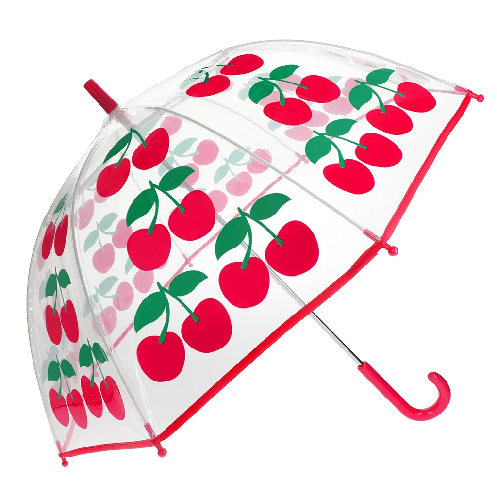 Regenschirm - Kirsche, transparent für Kinder, D. ca, 76 cm