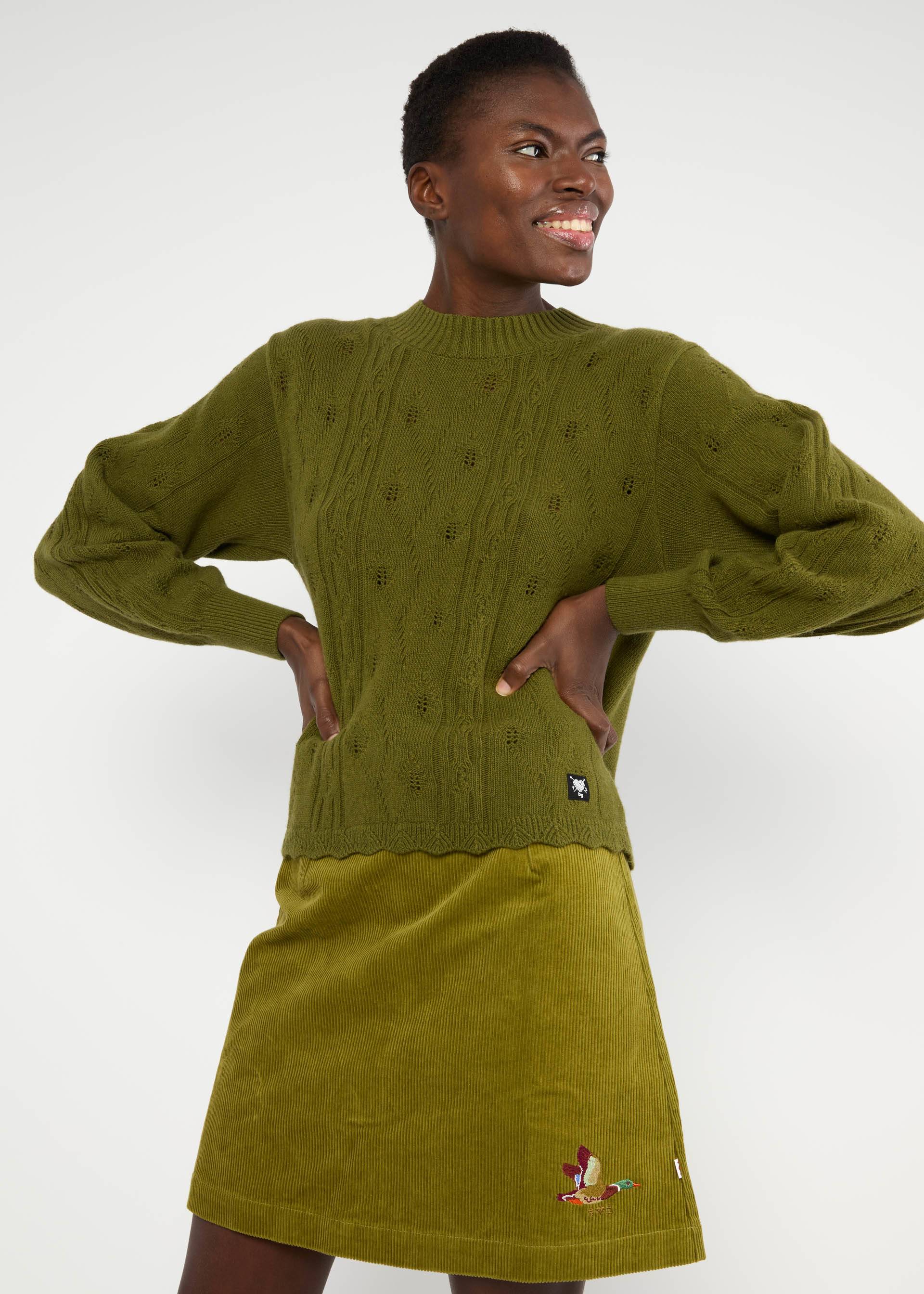 % Blutsgeschwister Cordrock Dreamy Eyes - dense forest khaki