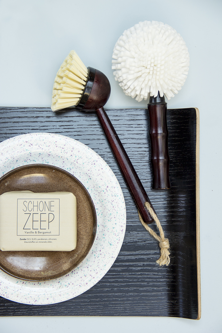 % HKliving black willow wooden tray, Tablett schwarz, ca. 44x31x4cm