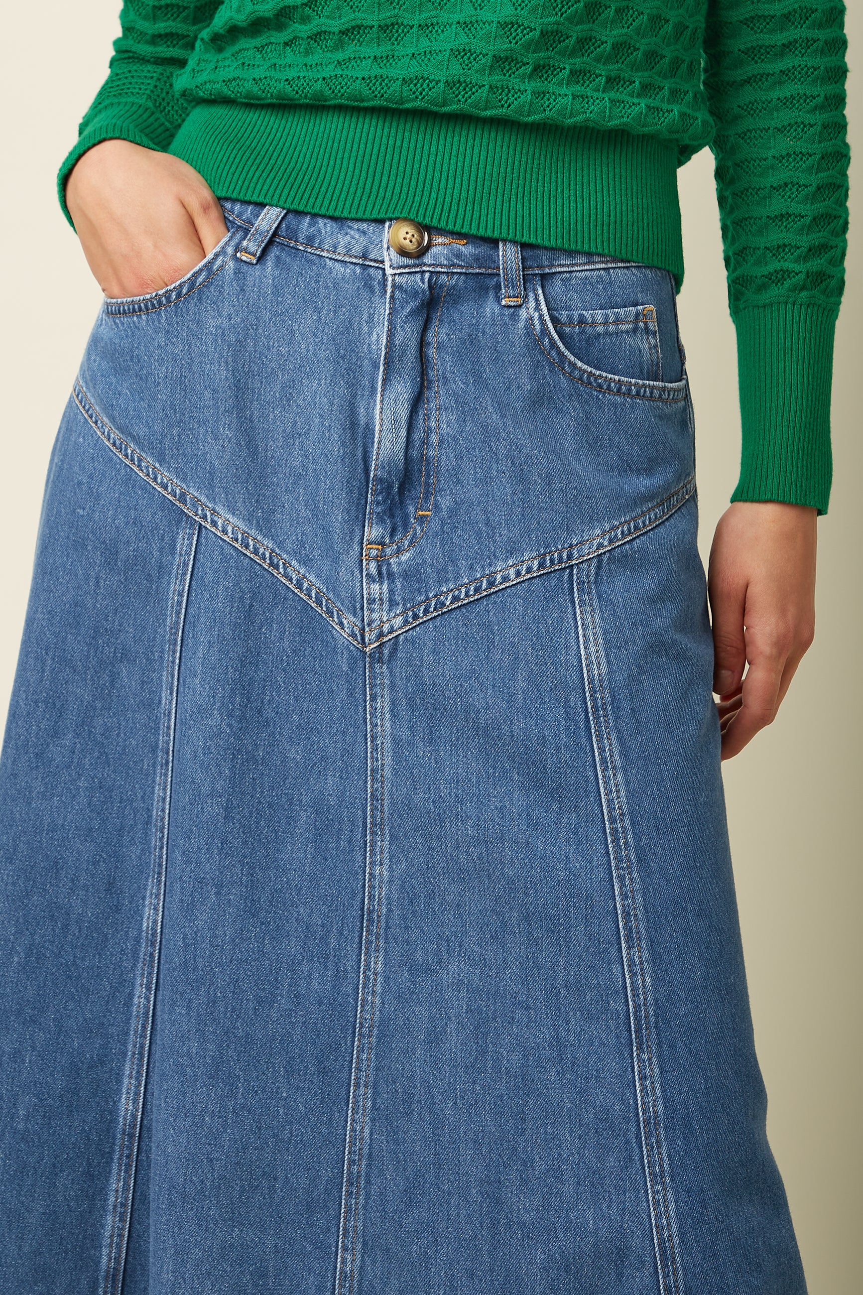 king Louie Dolly Skirt Stone Denim, Größe 40