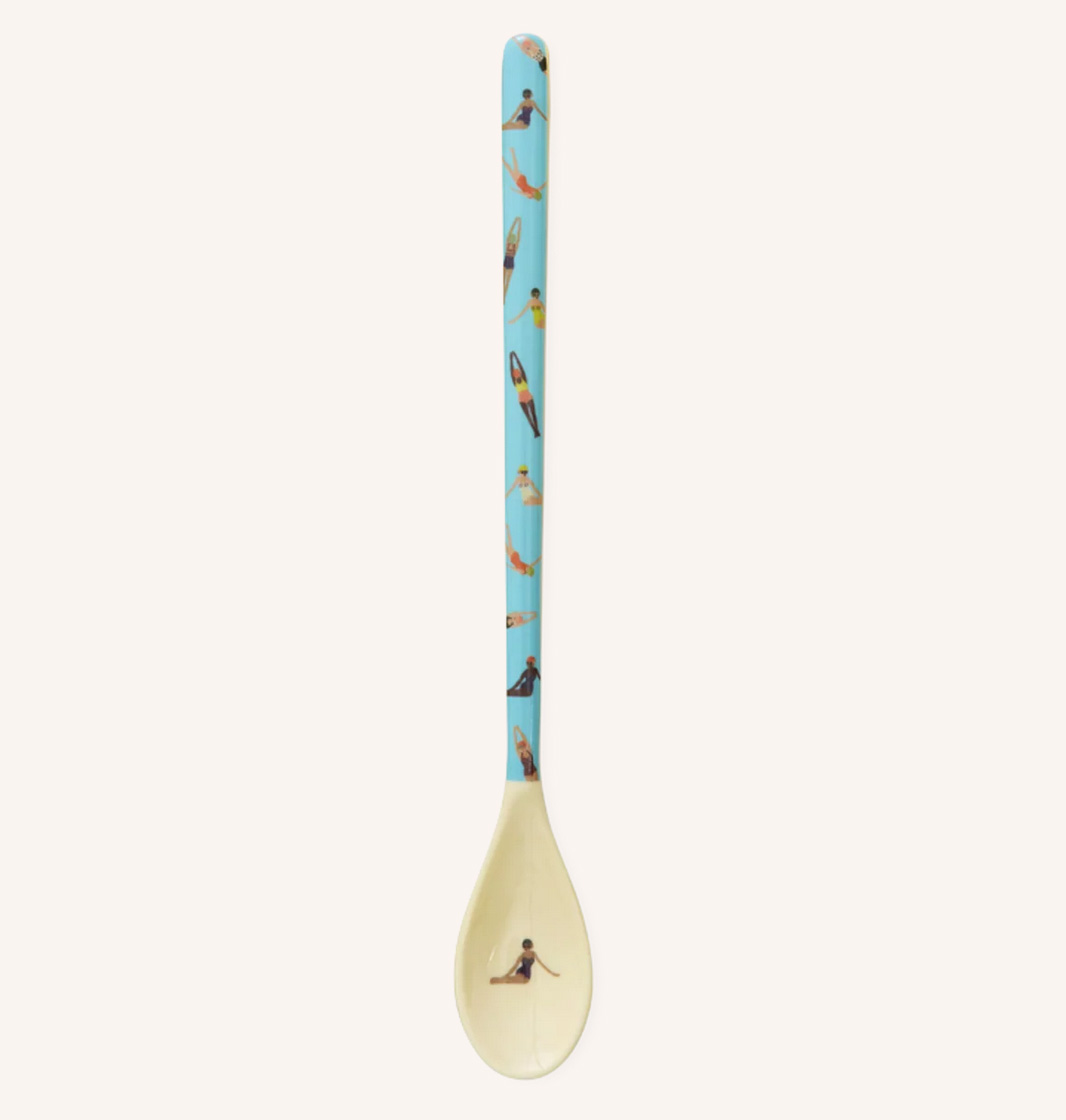 Rice Melamin Latte-Löffel - Blau - Retro Swimster Print Print