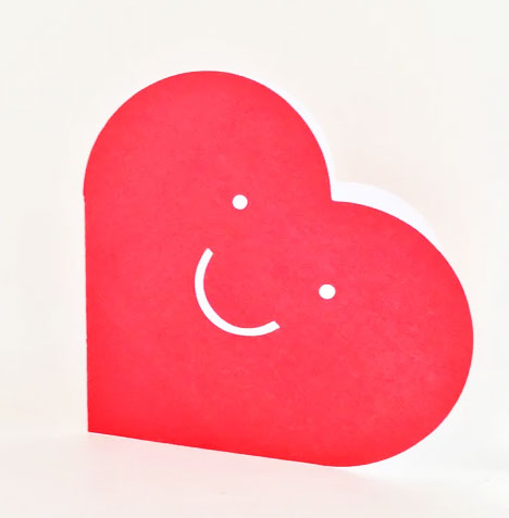 Klappkarte " Happy Heart" Herz mit Umschlag, ausgestanzt