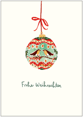 Postkarte Weihnachten Frohe Weihnachten (Kugel)  von Louise Mulgrew