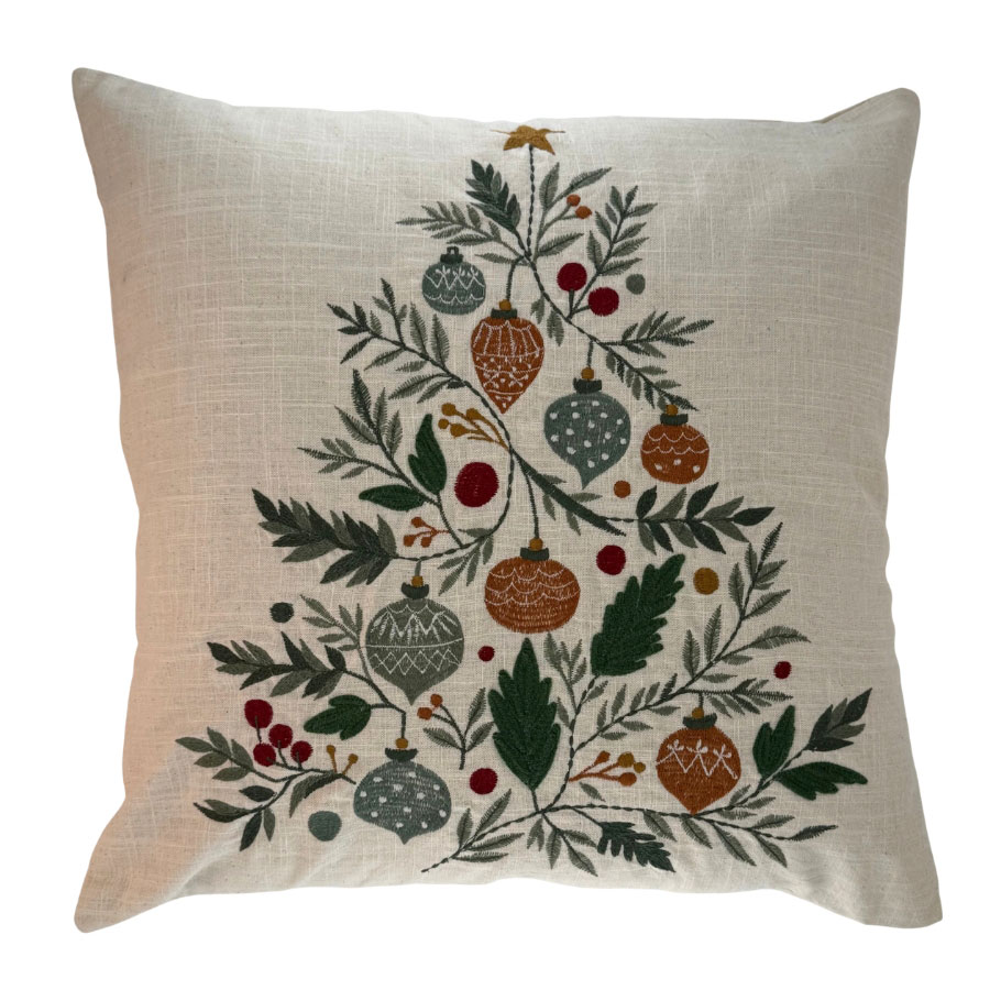 Kissenhülle ARBOR NATALIS , bestickt , ca.45 x 45 cm von Miljögården  , Kissenbezug Weihnachtsbaum