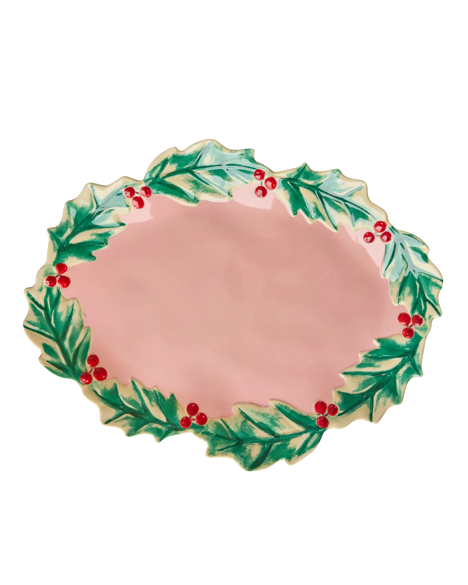 Rice XMAS Melamin Servierplatte Pink , ca. 31 x 41 cm, Weihnachten