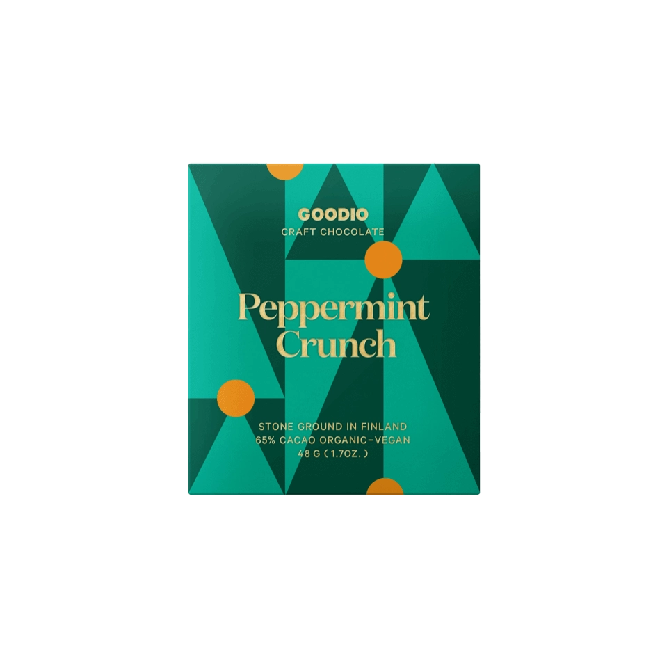 GOODIO Peppermint Crunch Schokolade 65%, Organic Chocolate 65%, 48 g