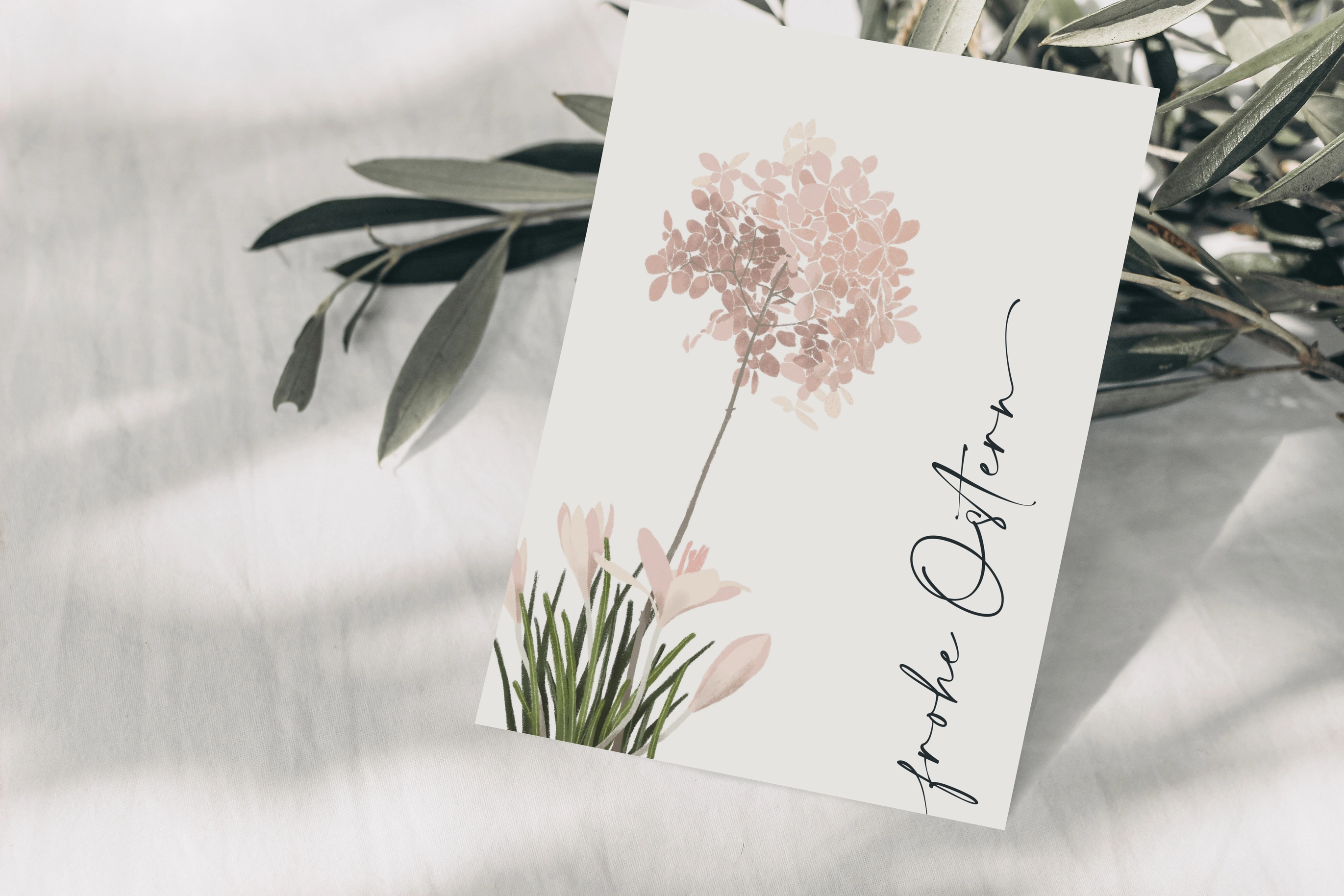 Postkarte Frohe Ostern Frühlingsblumen vom Wildblumen Atelier