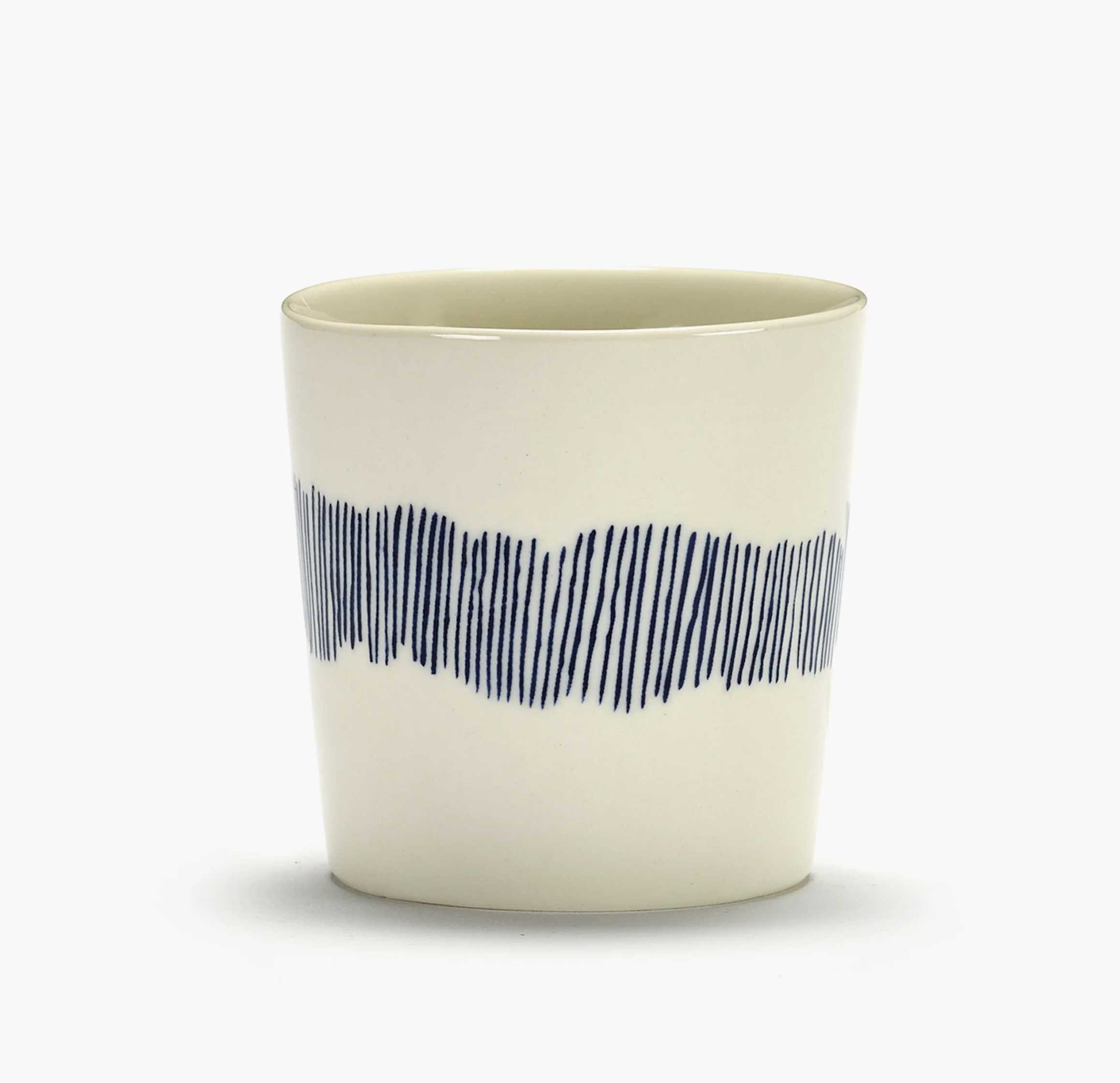 Ottolenghi Kaffeetasse 25cl white - blue stripes, Weiß, Feast, Becher 25 cl 