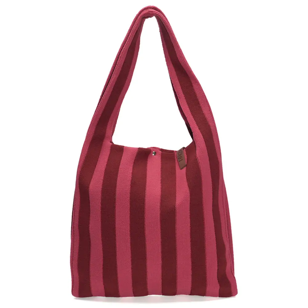 LOT83 Shopper Lois 135, Streifen Bordeaux, ca.  45 x 35 cm , kuschelig