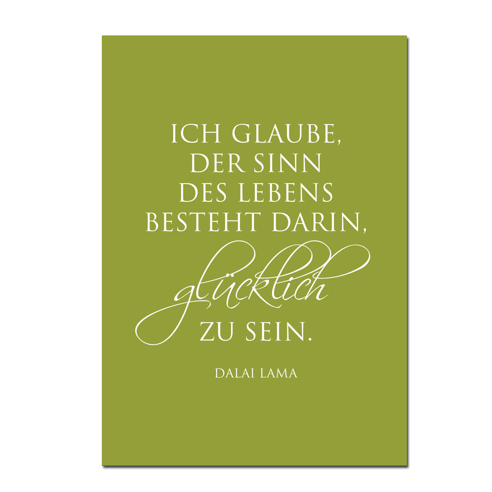 Wunderwort Postkarte "glücklich" Dalai Lama