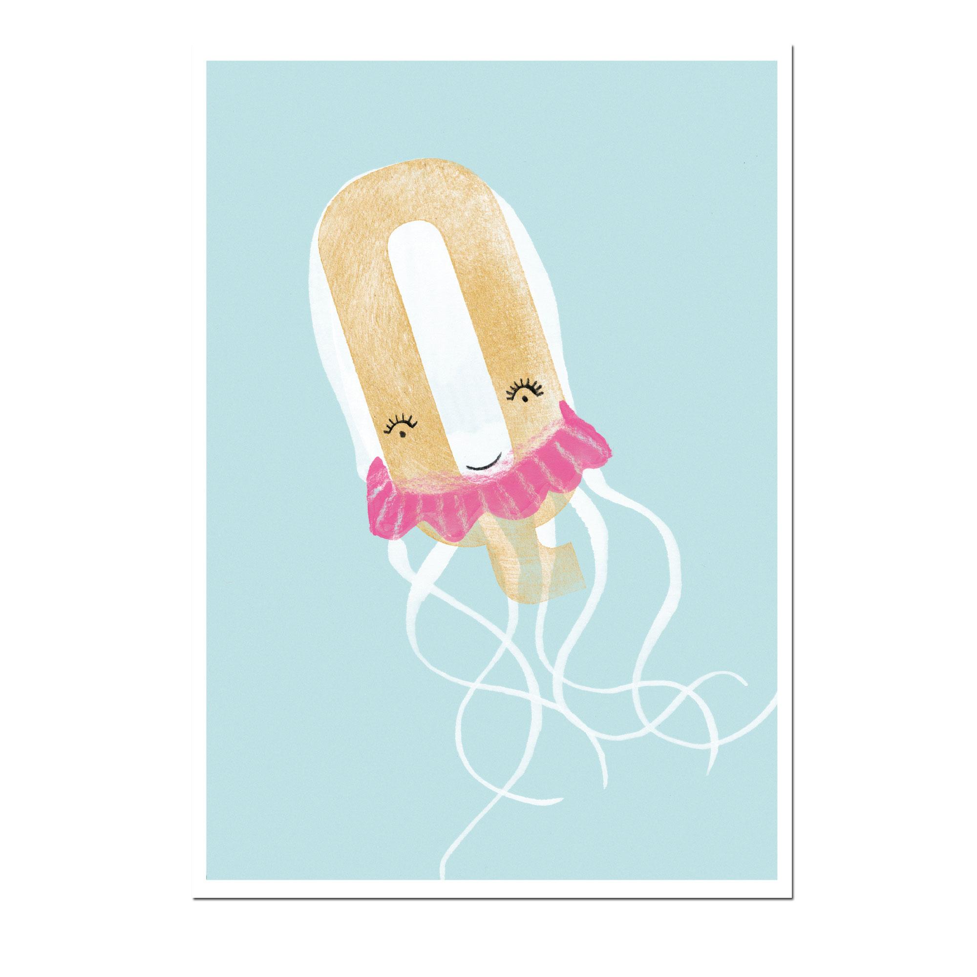 % Postkarte Das ABC - Q - von schönegrüsse, Neon, Qualle