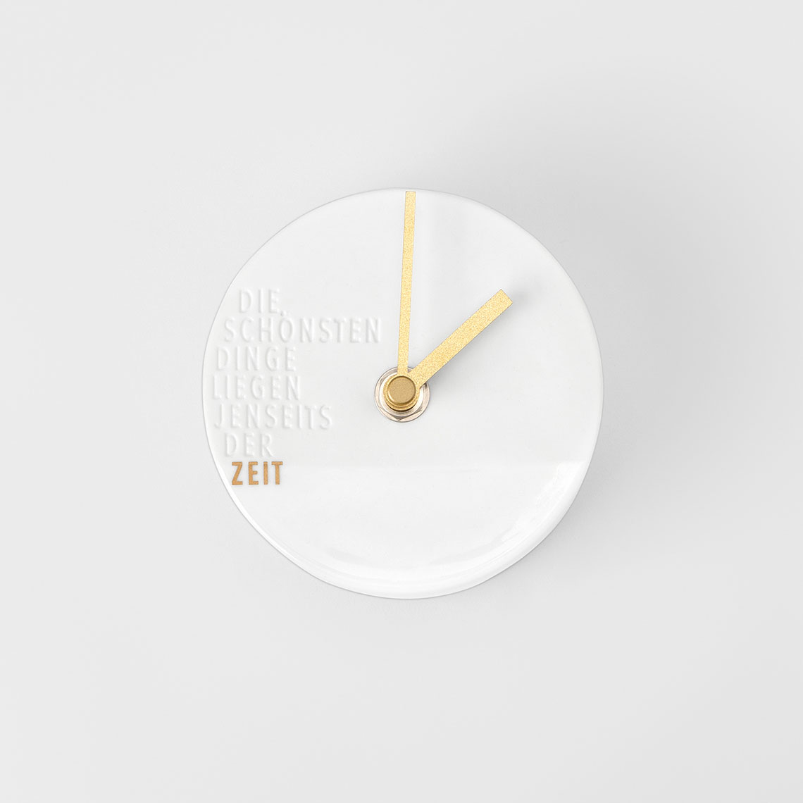 Uhr "Die schönsten Dinge" von Räder , D:10cm H:5,5cm, Wanduhr mini