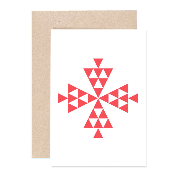 % Klappkarte Letterpress Tannen Dreieck