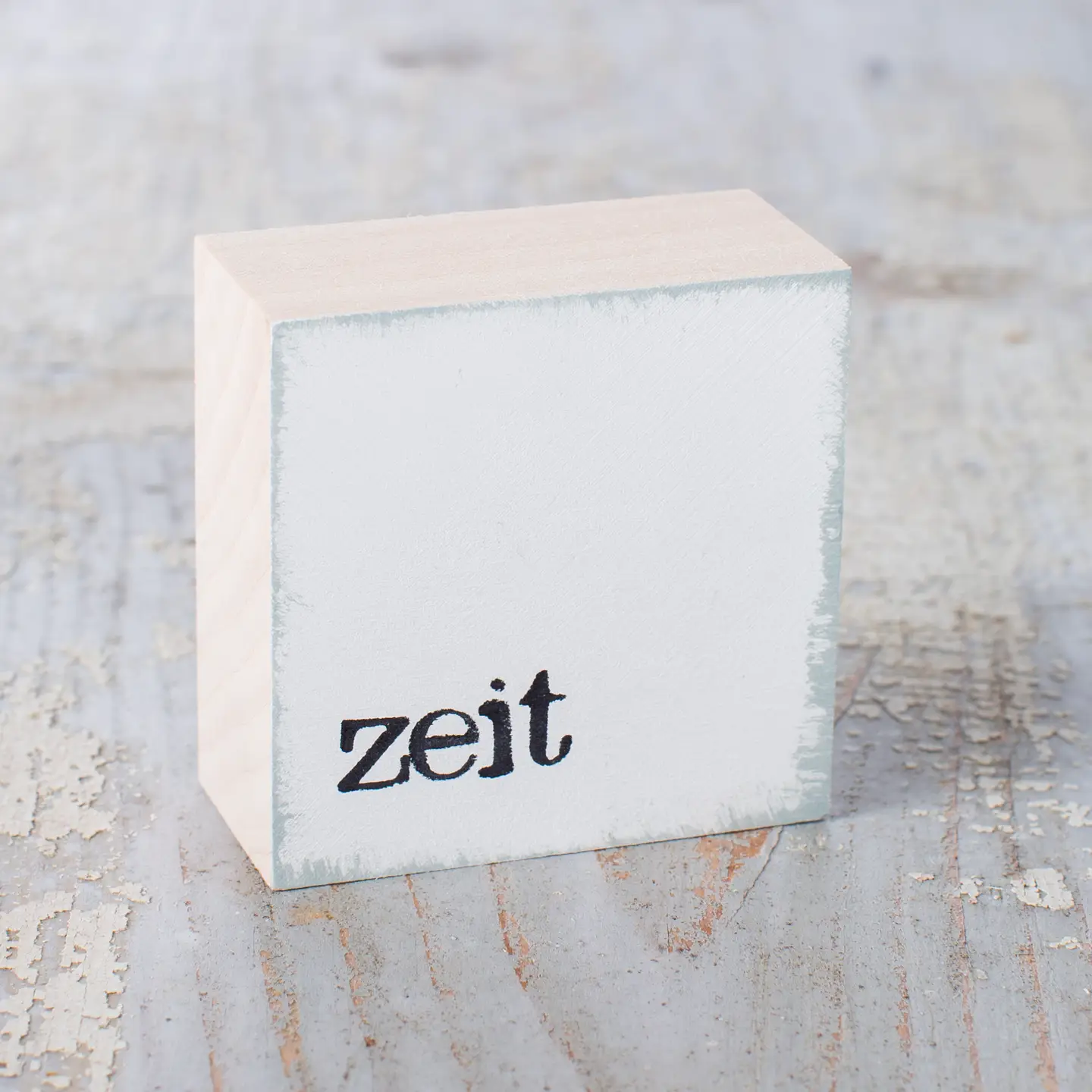 Textplatte "zeit" weiß von iopla , 6 x 6 cm
