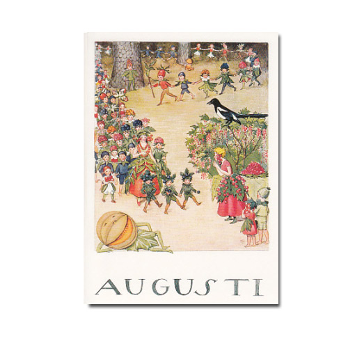 Postkarte -Augusti (Blumenkinder) , Monat 