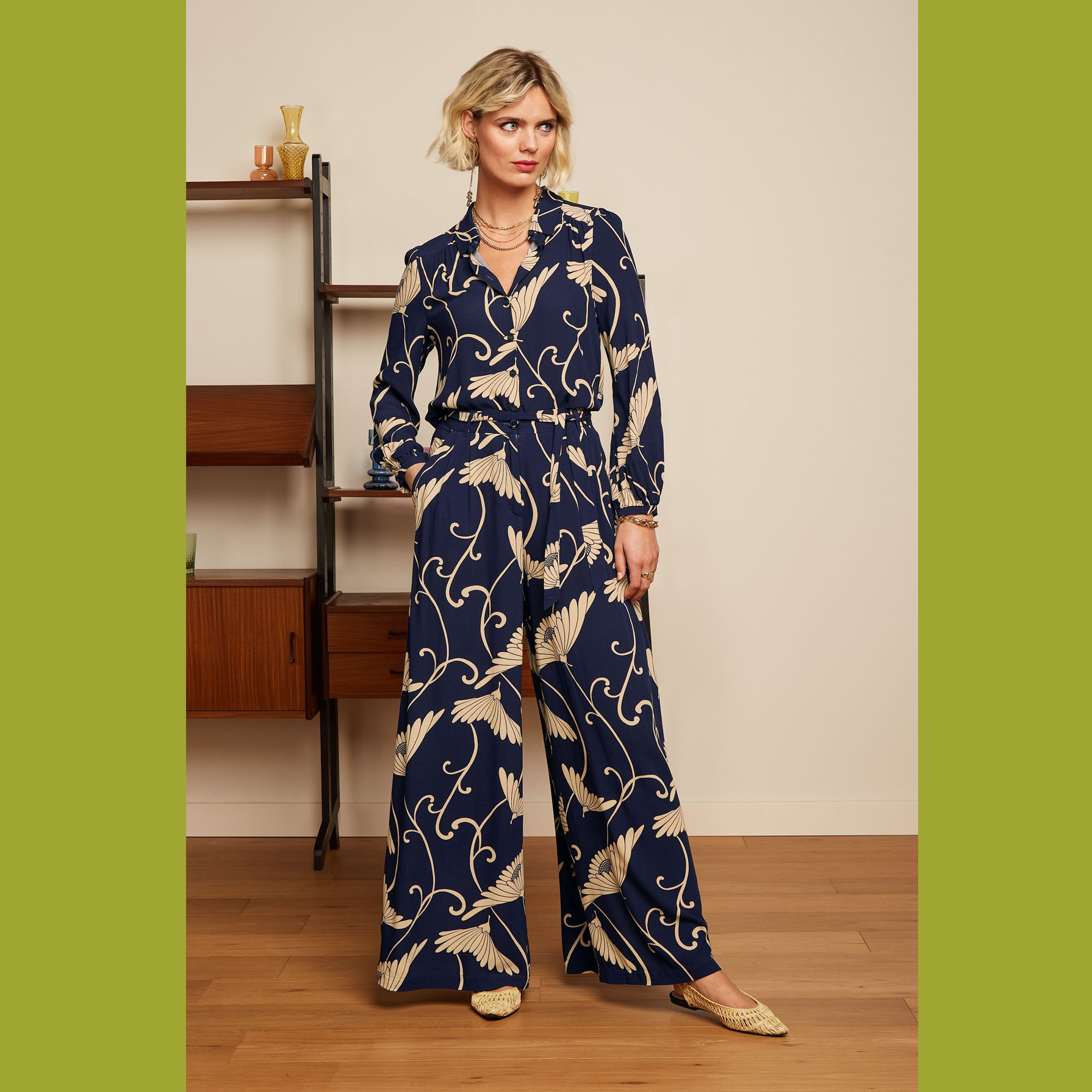 King Louie Marnie Pants Pixy, Farbe: Evening Blue, Hose, Größe L/40