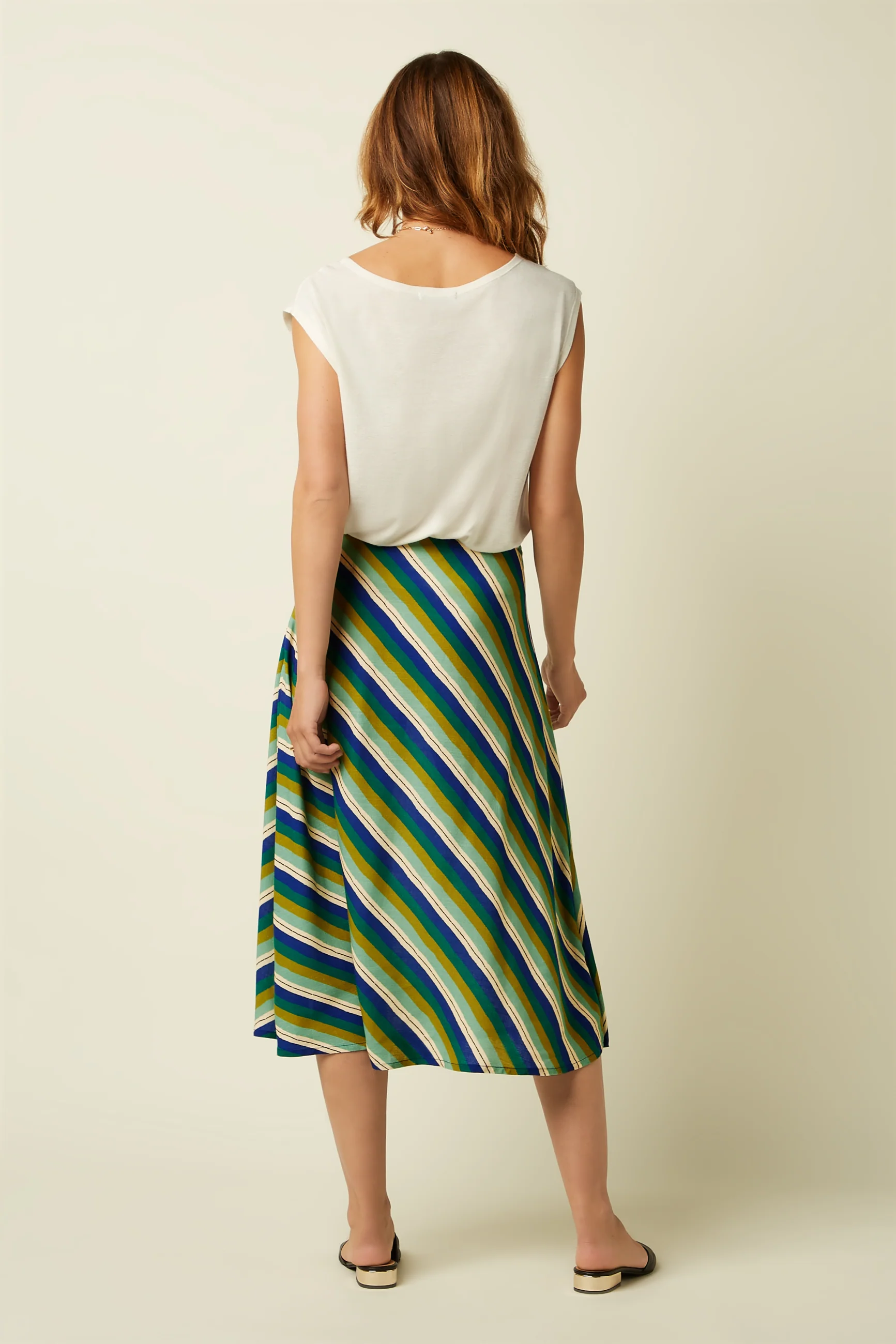 King Louie Juno Midi Skirt Cliff, Farbe Mazarine - Cliff, mittellanger Rock