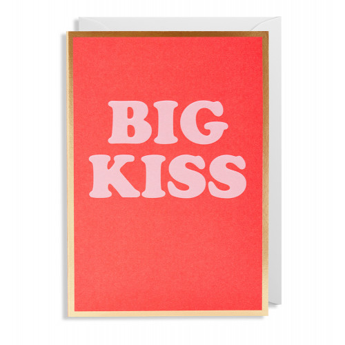 Doppelkarte " Big Kiss" von POSTCO, gold glänzend   