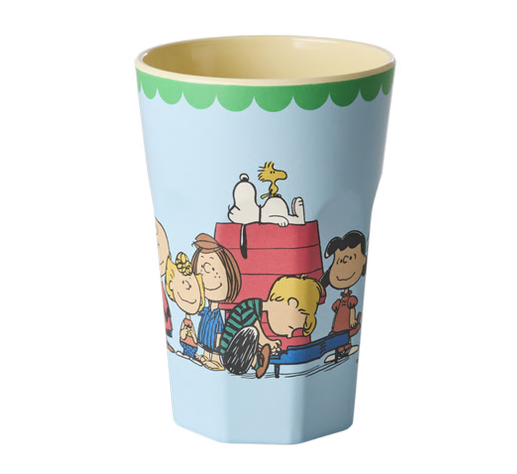 Rice Peanuts Großer Melamin Becher Soft Blue Snoopy Print, 400 ml